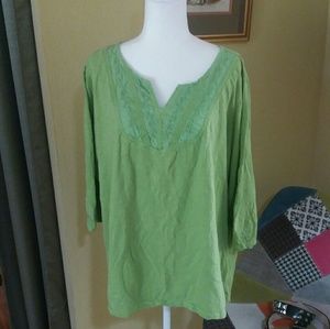 Green 3/4 sleeve Top
